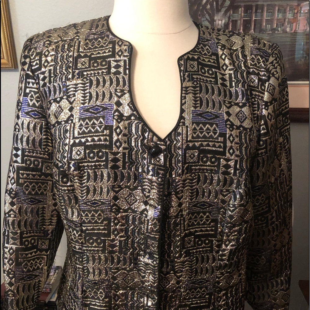 Black and gold shiny jacket